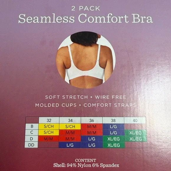 Carole Hochman seamless comfort bra 2 pack size XL NWT - Picture 2 of 4